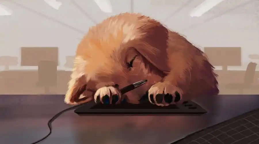 一只元旦还要上班的加班狗