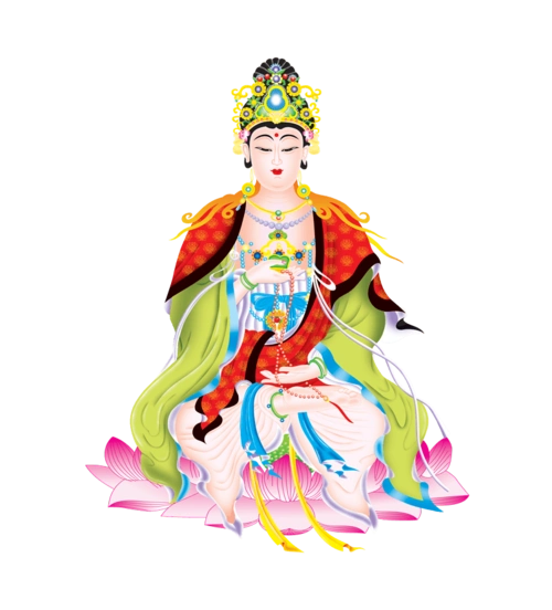 国风金线敦煌风敦煌色飞天男神菩萨矢量素材