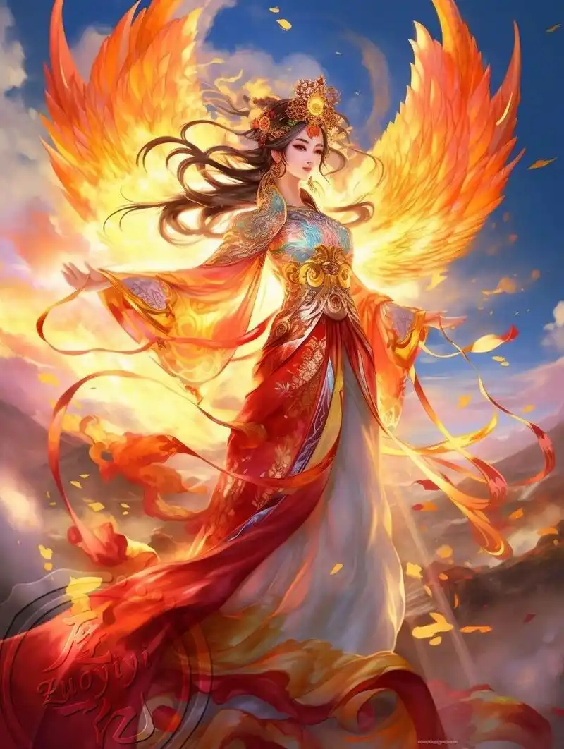 好多人喜欢的凤凰神女midjourney v5版·七张 昨天ai圈的朋友们不是在