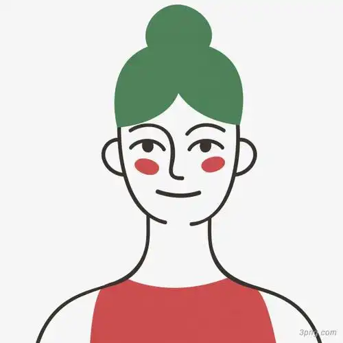 卡通丸子头的女性人物设计