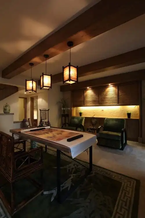 中式古典装修效果图大全 木质吊顶装修效果图片