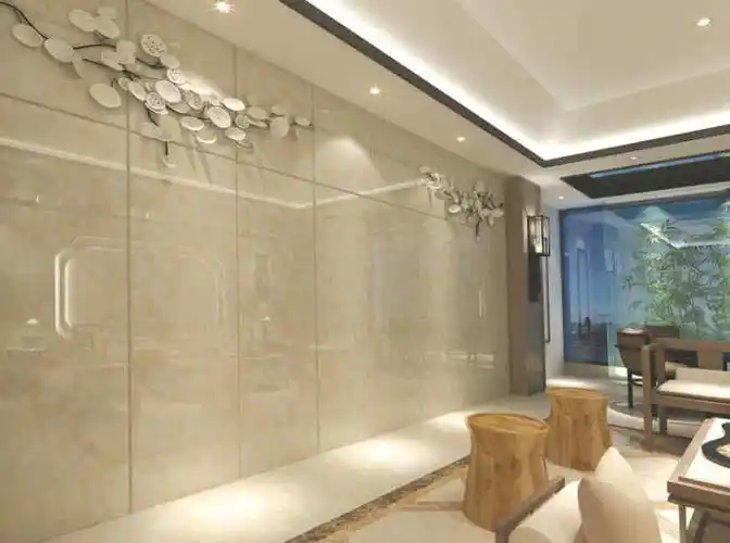 中式装修用半抛釉砖好吗 中式家装客厅半抛釉地板砖瓷砖铺贴效果图