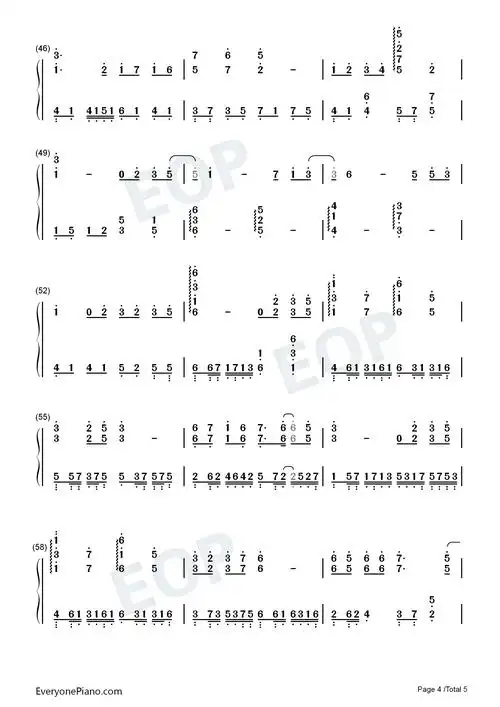 无羁-忘羡-改编版双手简谱预览4