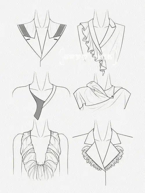 服装设计手绘领的设计11