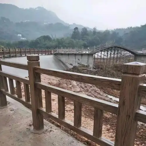 萍乡世腾仿木护栏批发t字型园林景观防护栏杆河道美化