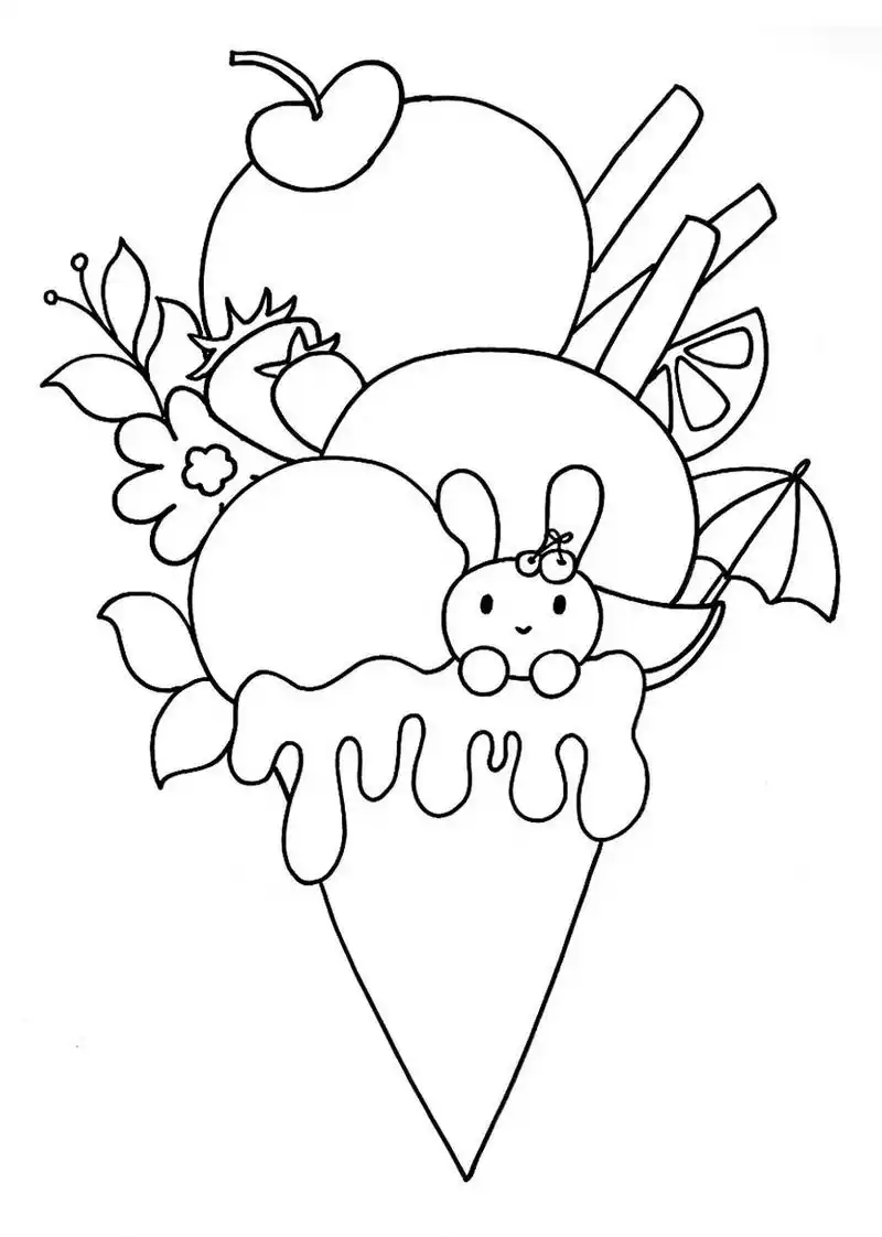 儿童画教程|冰淇淋与线描的碰撞 【教学重难点】  欣赏冰淇淋的图片