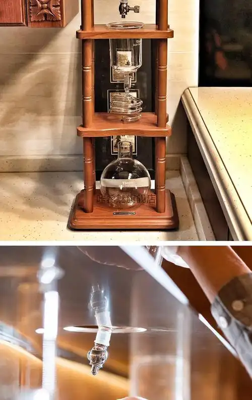 tiamo冰滴咖啡壶tiamo冰滴咖啡壶萃茶 实木玻璃冰酿泡茶壶冷萃咖啡壶