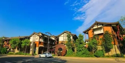 晨上金顶暮下黄湾峨眉世外桃源黄湾小镇