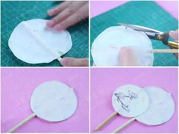 自制复古宣纸古典小团扇教程