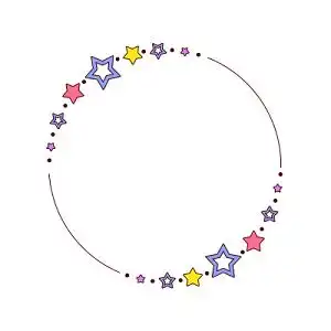 手绘卡通星星花边边框素材