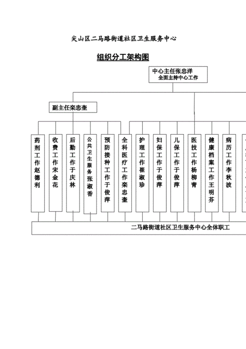 社区卫生服务中心组织分工架构图.docx