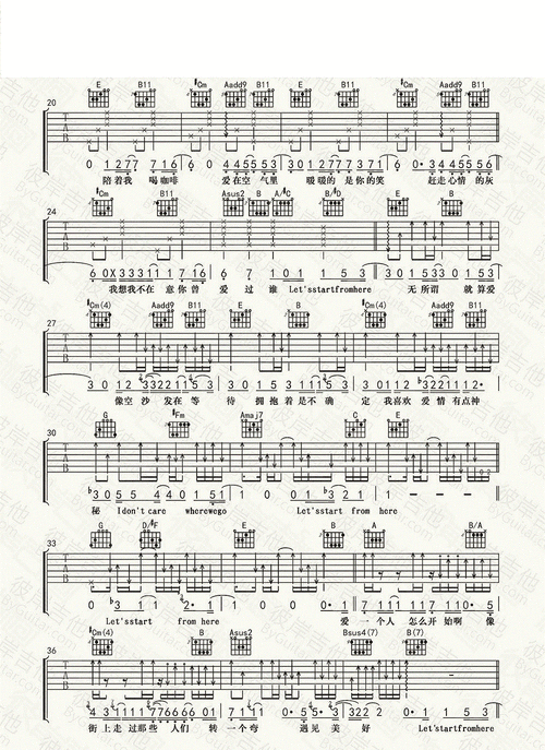 迷宫吉他谱_王若琳_图片谱标准版