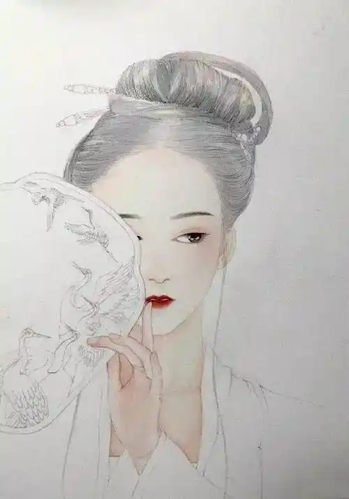 水彩画古风人物简单水彩人物画古风