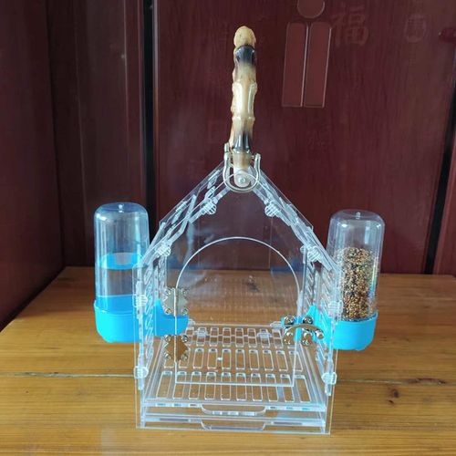 鹦鹉外出笼亚克力鸟笼手提便携鹦鹉笼子虎皮牡丹观赏迷你外带鸟笼