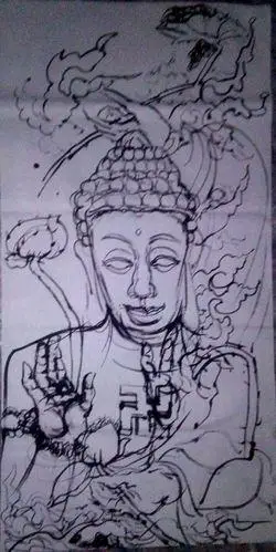 如来佛祖 观音 佛像大师存样线稿*老木刻木版年画版画*西游记故事12