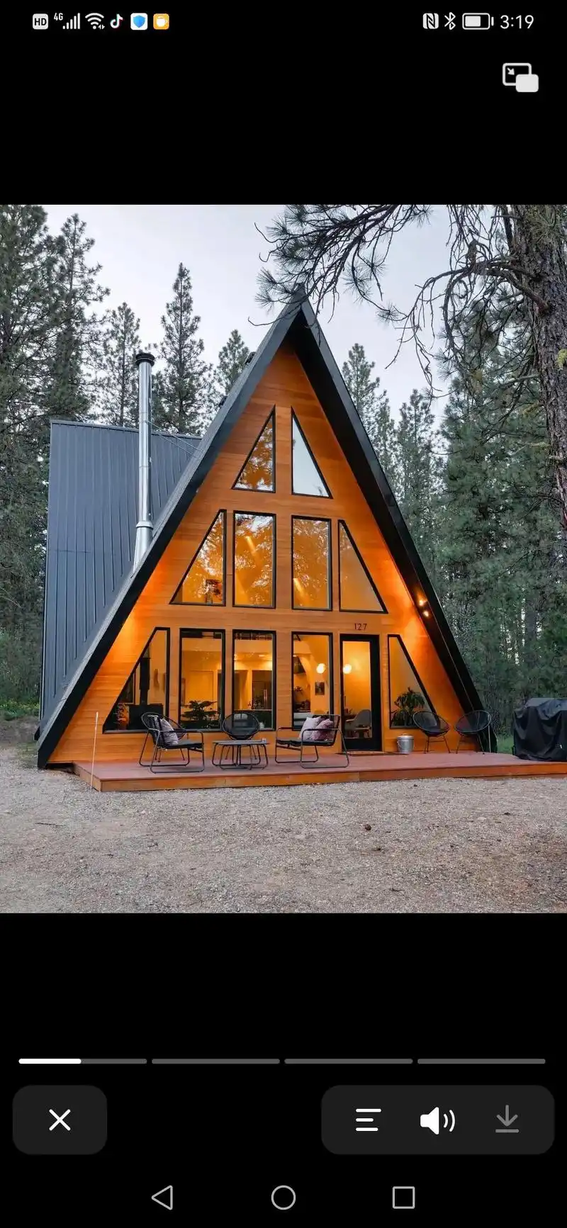 美式风格三角形木屋 - 抖音