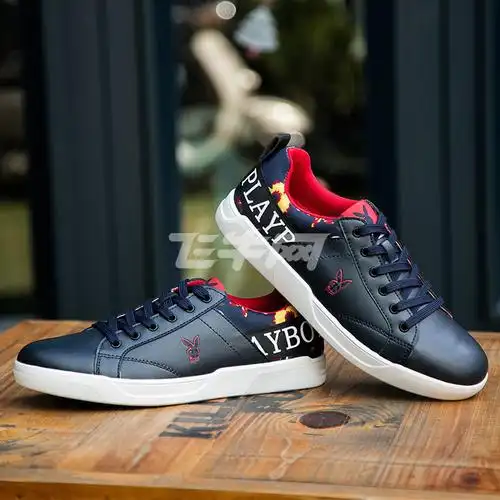 花花公子男鞋2017春季黑白学生透气休闲板鞋青少年韩版低帮鞋子潮