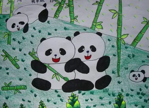 大熊猫/少儿绘画作品/儿童画/网络美术馆_中国少儿美术教育网