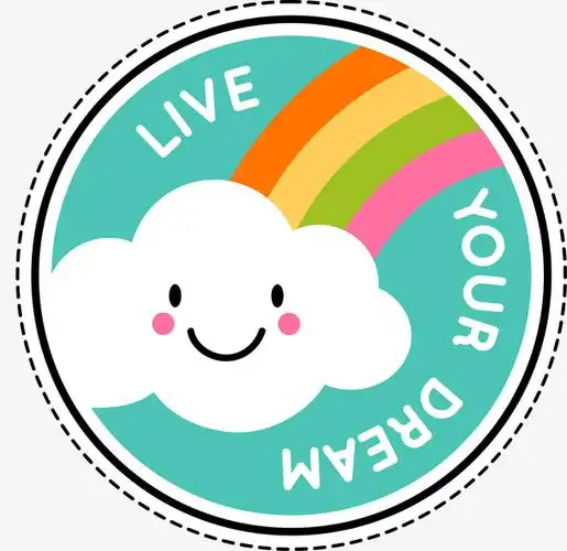 圆形可爱云朵贴纸