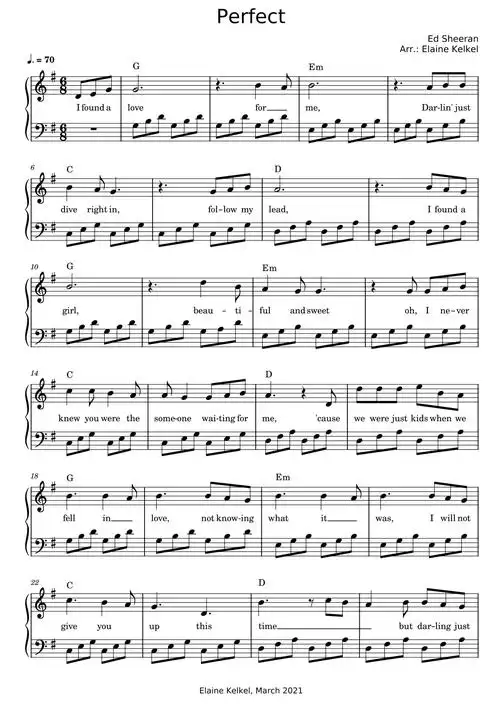 perfectedsheeran初级中级三个版本