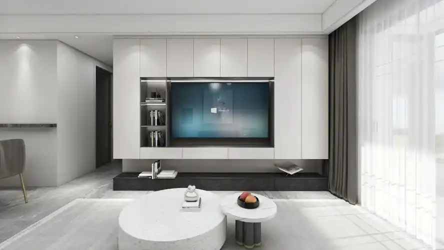 求助贴电视背景墙打柜子哪个好看