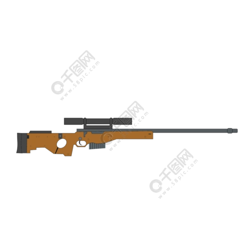 卡通awm步枪设计矢量图