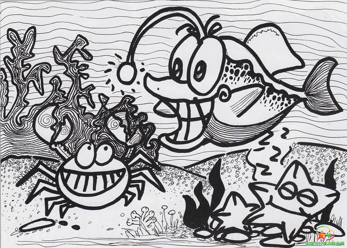 线描--神奇的海底世界