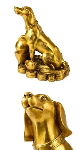 包邮 开光纯铜金钱狗摆件 十二生肖狗铜狗家居招财风水装饰品_7折现价