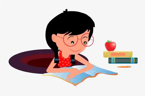 看书的学生卡通