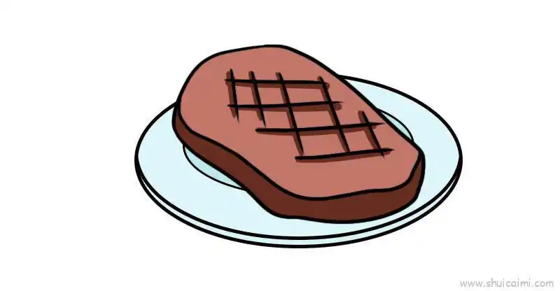 牛排儿童画怎么画 牛排简笔画图片