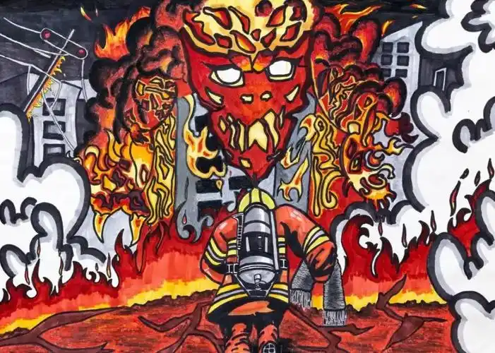 平安寒假消防童行丨优秀绘画作品展播