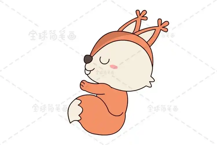 睡觉的松鼠简笔画图片