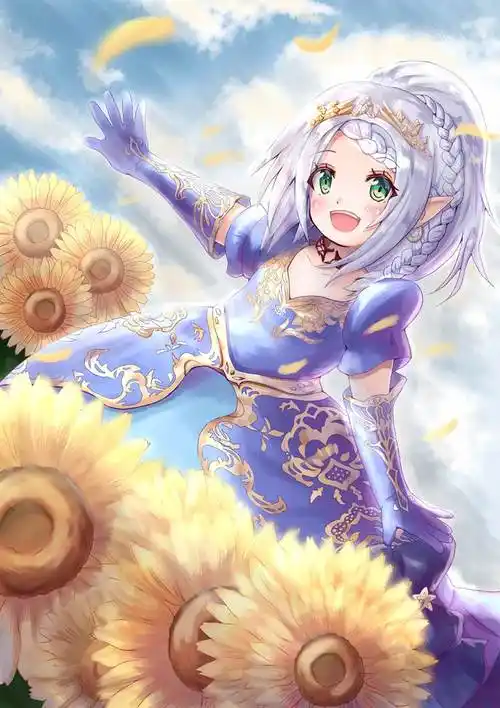 姫とひまわり|雪绘すず(ここあさぶれ)的最终幻想14壁纸插画图片