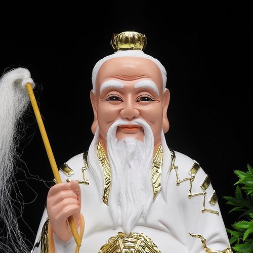 三清太上老君神像白衣树脂白色祖师清道摆件