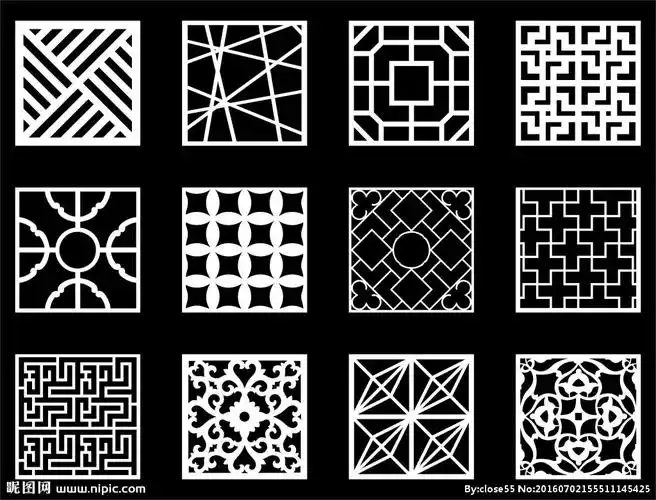 镂空雕花设计图__移门图案_底纹边框_设计图库_昵图网nipic.com