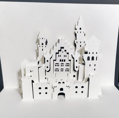 城堡教堂形象立体建筑贺卡楼房风景名胜古迹城池宗教大楼庙宇卡片