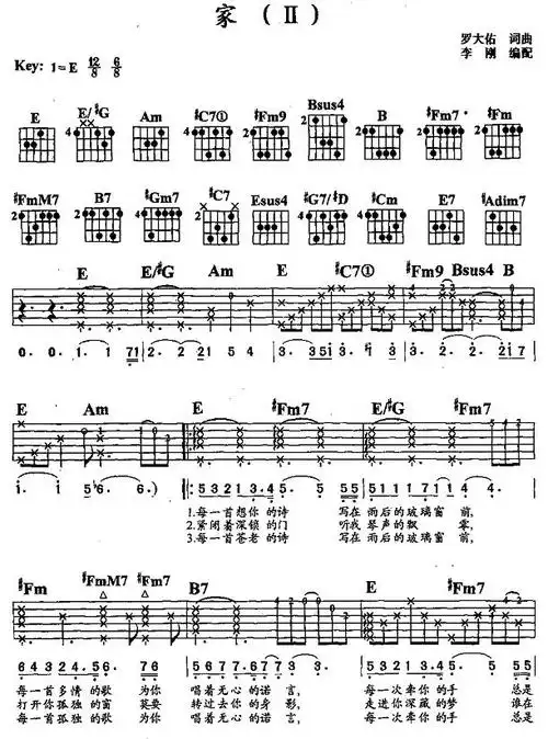 家Ⅱ吉他弹唱吉他谱罗大佑