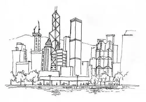 过去的香港配图简笔画