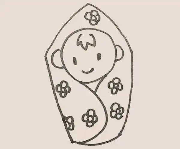 婴儿简笔画步骤图解教程彩色画法步骤