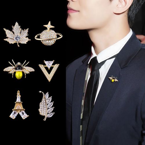 男士胸针高档奢华胸花潮人徽章别针西装领针胸针