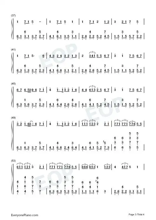 k歌之王-演奏版双手简谱预览3