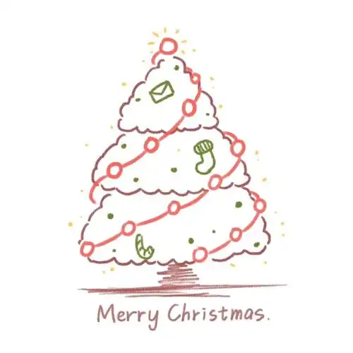 简单又可爱的圣诞树简笔画90