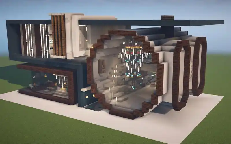 【mc建筑教程】现代奢华大别墅!