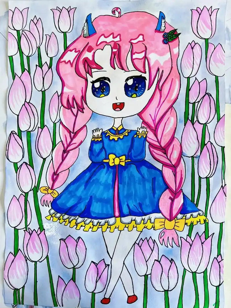 二年级动漫.#一起学画画 #动漫人物绘画 #画画 #少儿美术 - 抖音