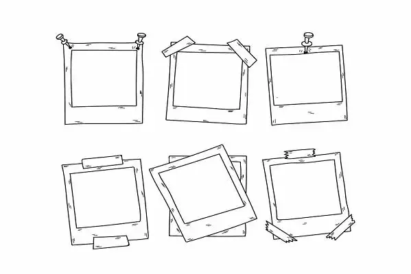 手绘风格白色相框素材