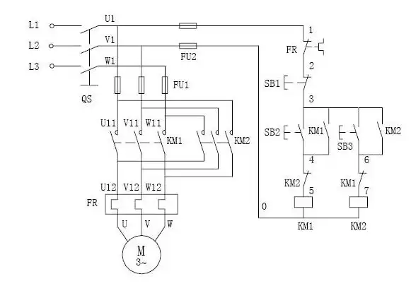 请高手进来翻译下接线图.能翻译成实物吗?接触器连锁正反转控制