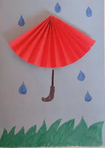 郑旺中心幼儿园大三班美术创意画——《小雨伞》