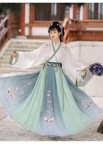 【改良日常齐腰襦裙】汉服女晋制交领飘逸魏晋风中国风学生古装秋冬