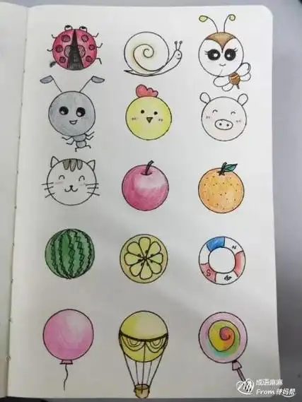 圆圈100动物简笔画