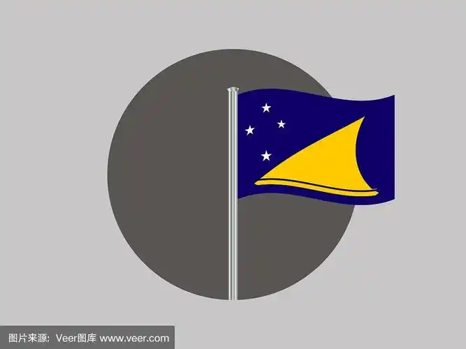 大洋洲托克劳岛国旗旗杆.原始颜色和比例.简单的矢量插图,从国家设置.